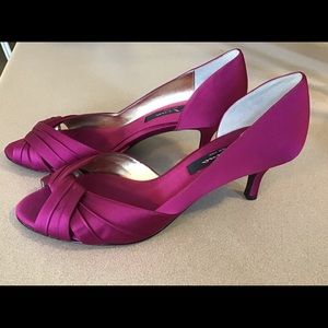 Magenta Nina satin d’Orsay pump 2.5” heel